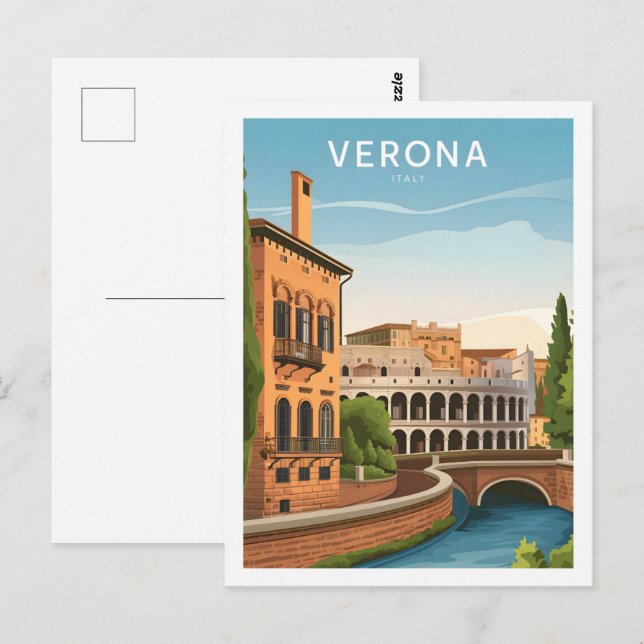 Carte Postale Vérone Italie Lieu de voyage célèbre (Devant / Derrière)
