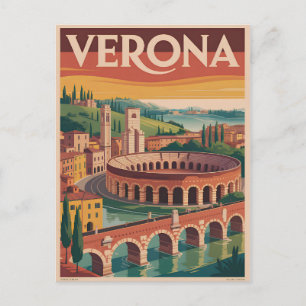 Carte Postale Vérone Italie vintage