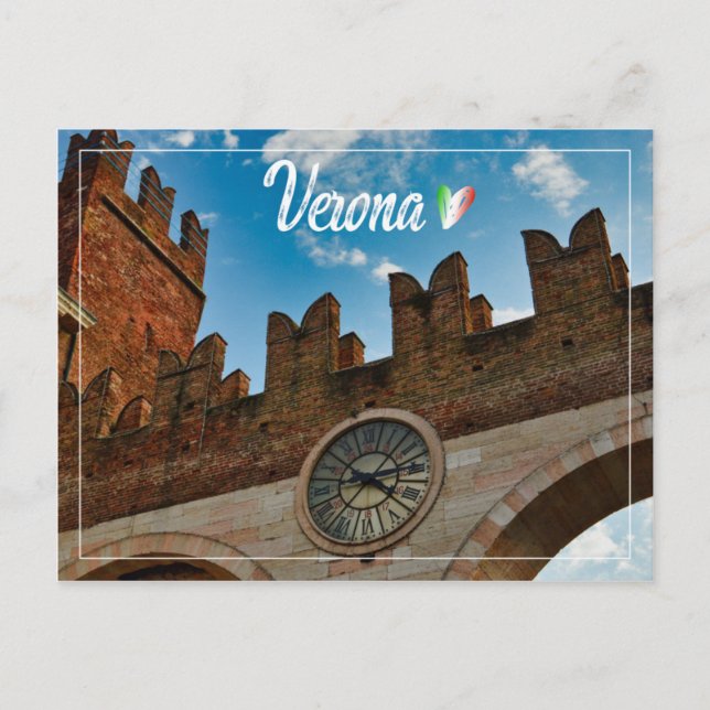 Carte Postale Vérone, Portoni della Bra Gateway, Italie (Devant)