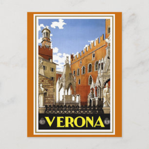 Carte Postale "Vérone" Vintage affiche de voyage italienne