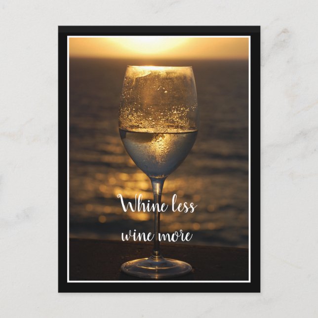 Carte Postale Verre à vin au coucher du soleil (Devant)