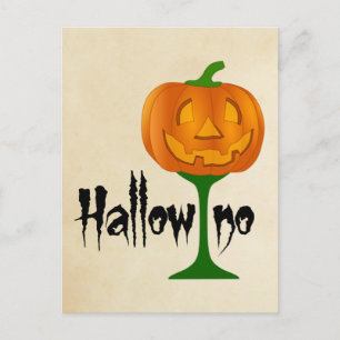 Carte Postale Verre à vin citrouille Hallowino Halloween