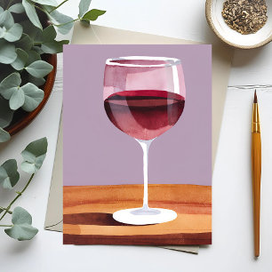 Carte Postale Verre à vin rouge   Aquarelle Vino