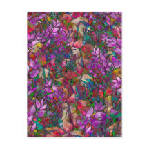 Carte postale Verre Abstrait Floral
