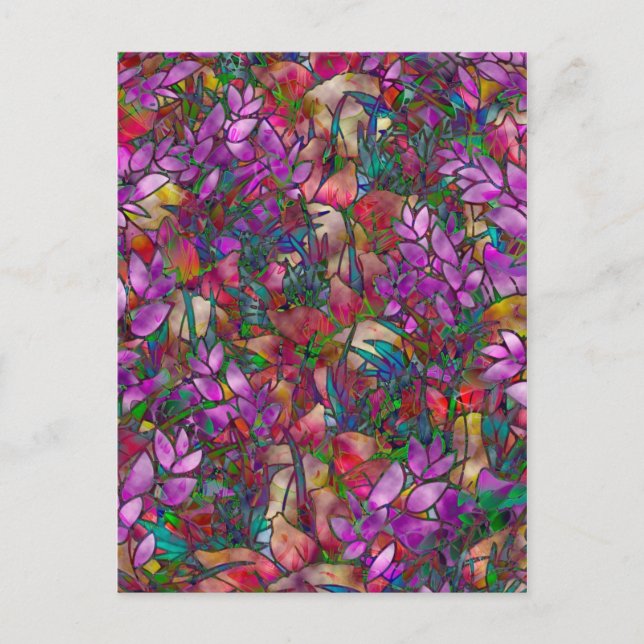 Carte postale Verre Abstrait Floral (Devant)