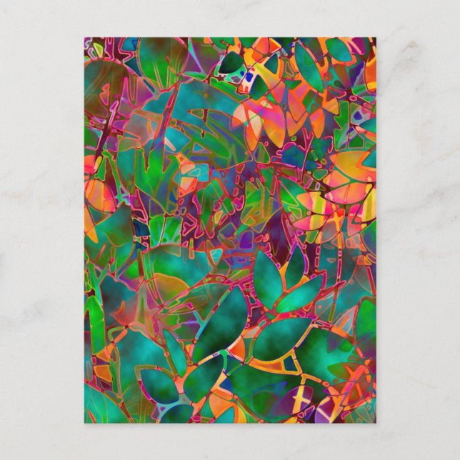 Carte postale Verre Abstrait Floral (Devant)