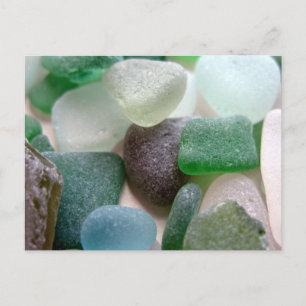 Carte Postale Verre de mer bleu et vert