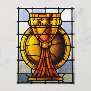Carte Postale Verre de peinture du Saint Graal - Sacrement