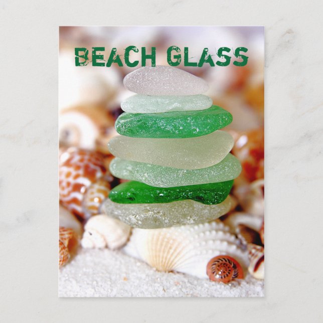 Carte postale Verre de plage et coquillages (Devant)