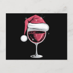 Carte Postale Verre de vin rouge Noël drôle Noël Noël Noël Noël 