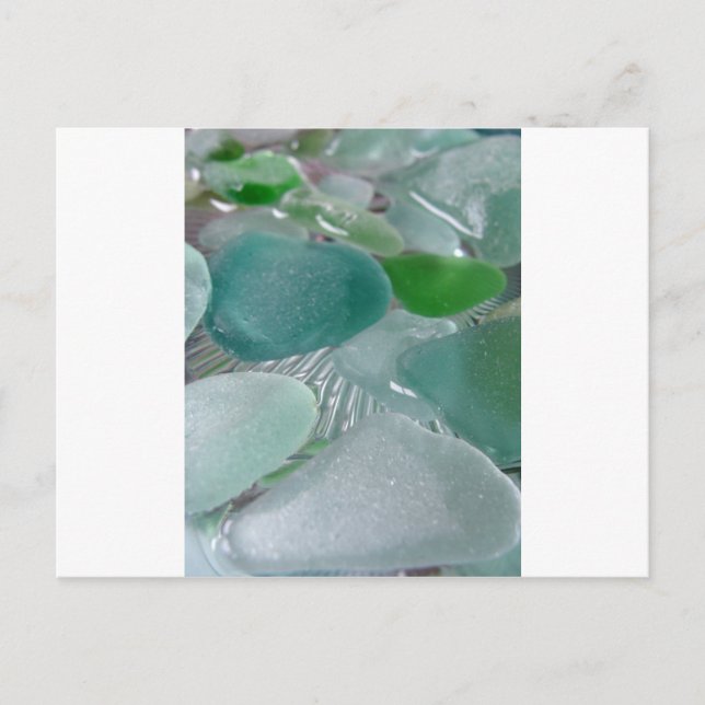 Carte Postale Verre vert de mer verte de vibrations (Devant)