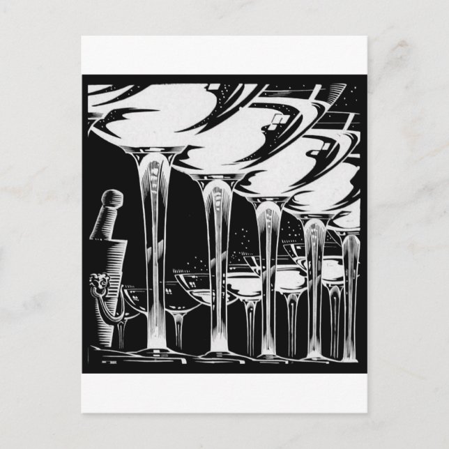 Carte Postale Verres Champagne (Devant)