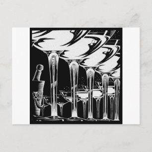 Carte Postale Verres Champagne