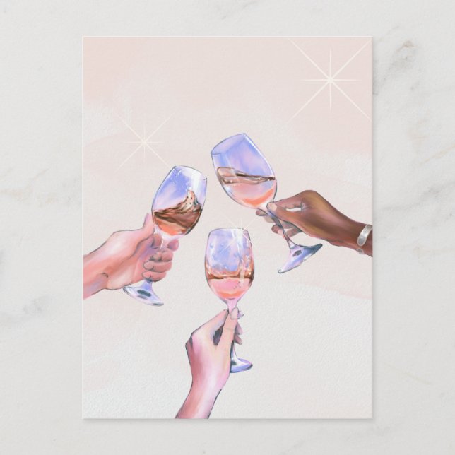 Carte Postale Verres de Champagne pour acclamation de célébratio (Devant)