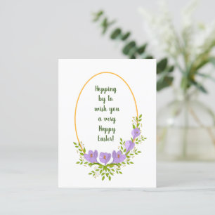 Carte Postale Verres minimalistes de vacances Crocus fleurs Pâqu