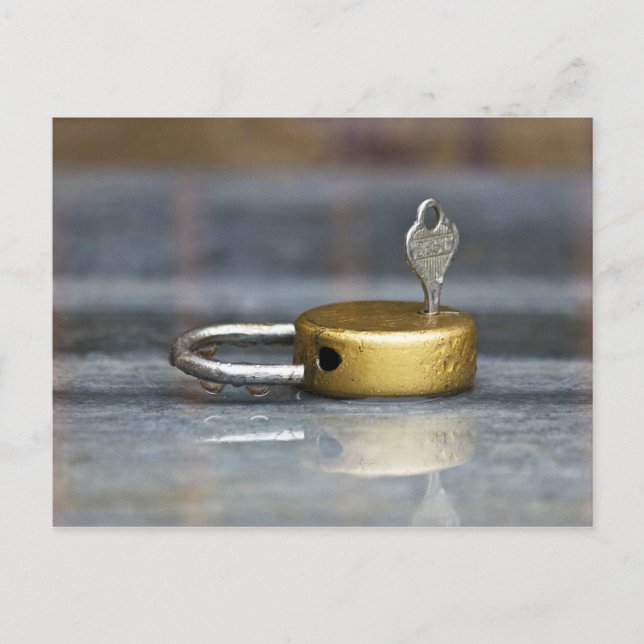 Carte Postale Verrouillage et photo clé (Devant)