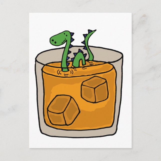 Carte Postale Verrouiller le monstre Ness en verre à whisky écos (Devant)