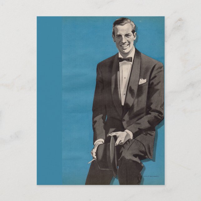Carte Postale vers 1950 beau homme portant un smoking (Devant)