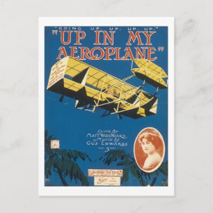 Carte Postale Vers Le Haut Dans Un Avion Couverture Vintage De S
