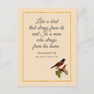 Carte Postale Verse de la Bible Spirituelle Florale