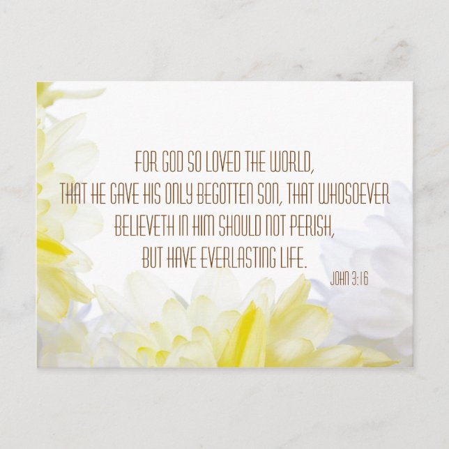 Carte Postale Verset Bible John 3.16 (Devant)