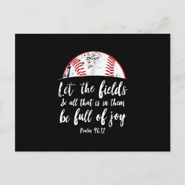 Carte Postale Verset biblique baseball  Cute Christian Psaume 96 (Devant)