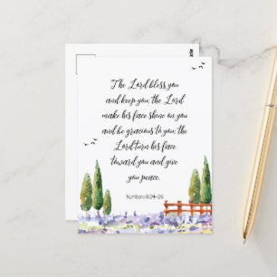 Carte Postale verset biblique - bénédiction : L'Écriture du Seig