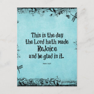 Carte Postale Verset biblique C'est le jour où le Seigneur a fai