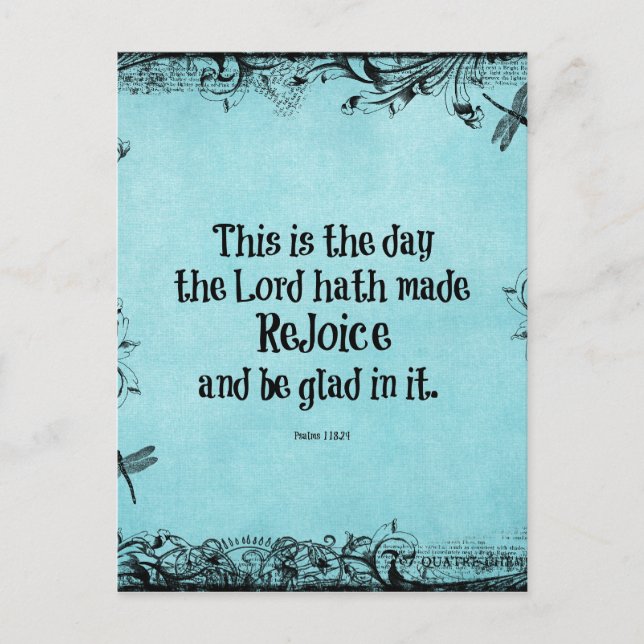 Carte Postale Verset biblique C'est le jour où le Seigneur a fai (Devant)