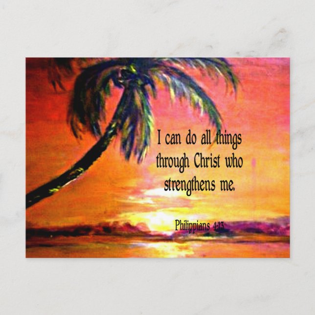 Carte Postale verset biblique, Philippiens 4:13, (Devant)