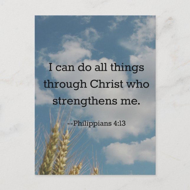 Carte Postale Verset biblique, Philippiens 4:13 (Devant)