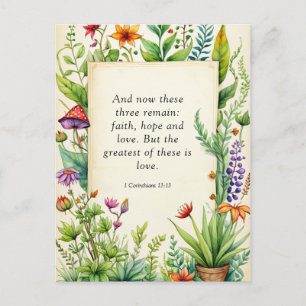 Carte Postale Verset de la Bible 1 Corinthiens 13:13