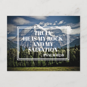 Carte Postale Verset de la Bible chrétienne Il est mon Rocher Ph
