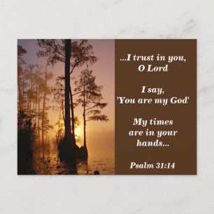 Carte Postale Verset de la Bible Psaume 31:14 Mes temps sont ent