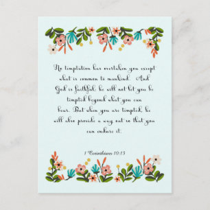 Carte Postale Versets bibliques Art - 1 Corinthiens 10:13