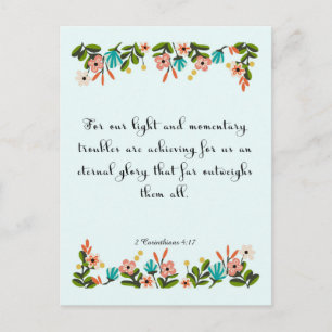 Carte Postale Versets de la Bible Art - 2 Corinthiens 4:17