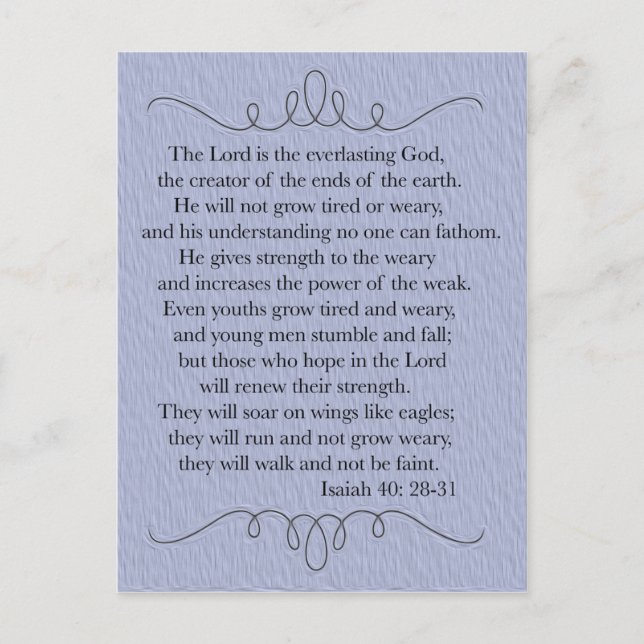 Carte postale Verso Bible Bleue Chrétienne (Devant)