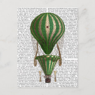 Carte Postale Vert ballon à air chaud