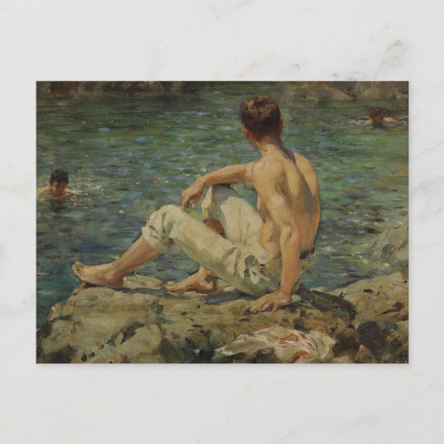 Carte Postale Vert et or par Henry Scott Tuke (Devant)