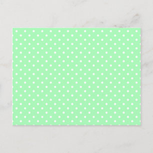 Carte Postale Vert Menthe et pois blanc