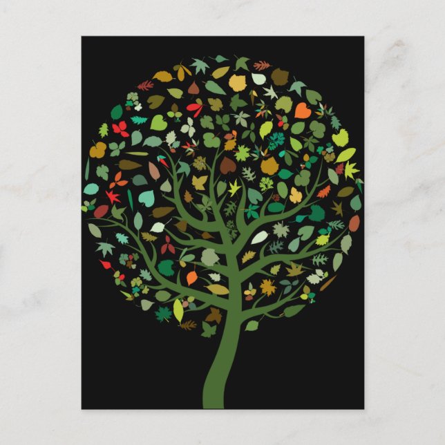 Carte Postale Vert mignon arbre de l'environnement (Devant)