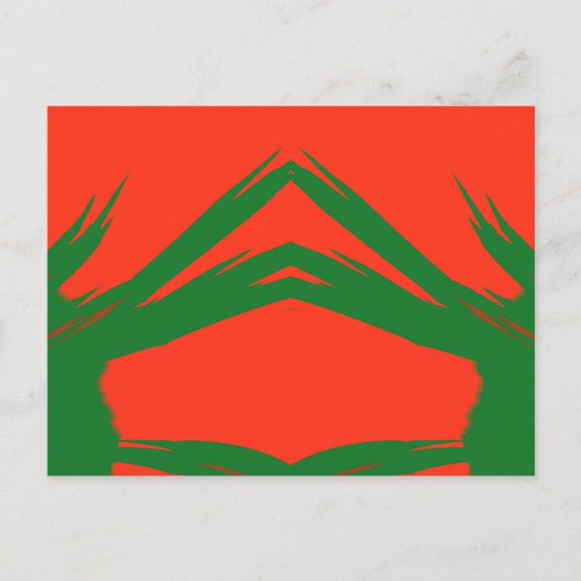 Carte Postale ~ Vert rouge Noël conception fractale ~ (Devant)