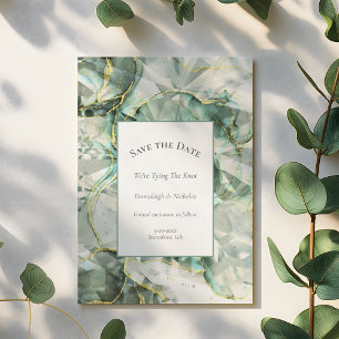 Carte Postale Vert sauge Aventurine Cristal Enregistrer la Date