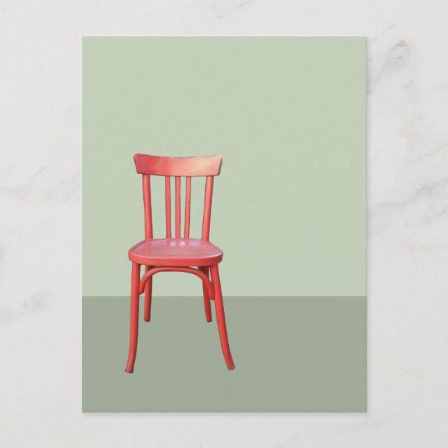 Carte postale verte de la chaise rouge (Devant)