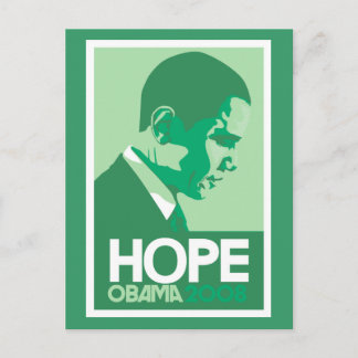 Carte postale verte Obama Hope