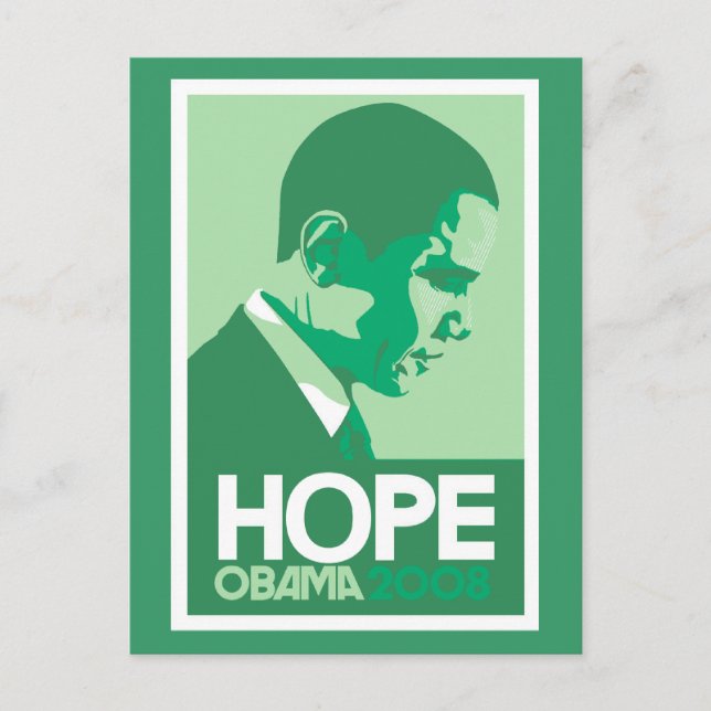 Carte postale verte Obama Hope (Devant)