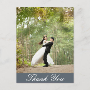 Carte Postale Vertical Custom Wedding Photo Thank You