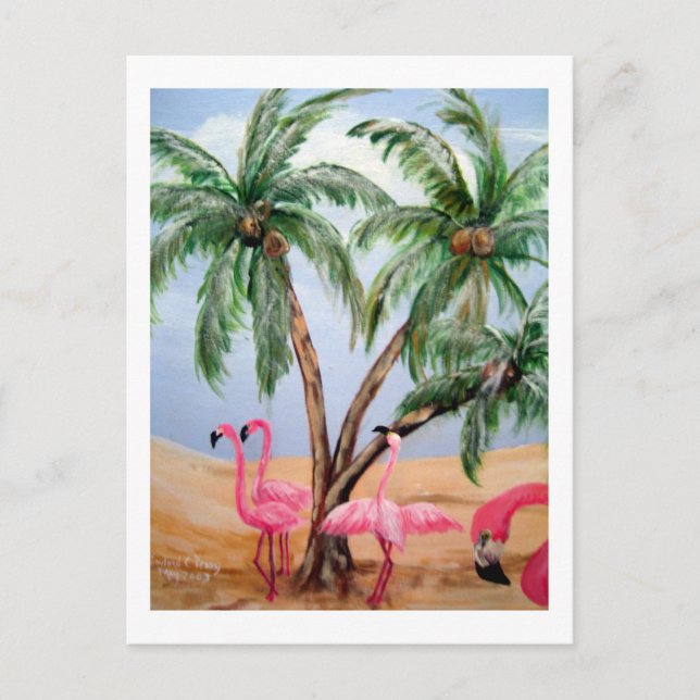 Carte postale Verticale de la faune "Les Flamants  (Devant)