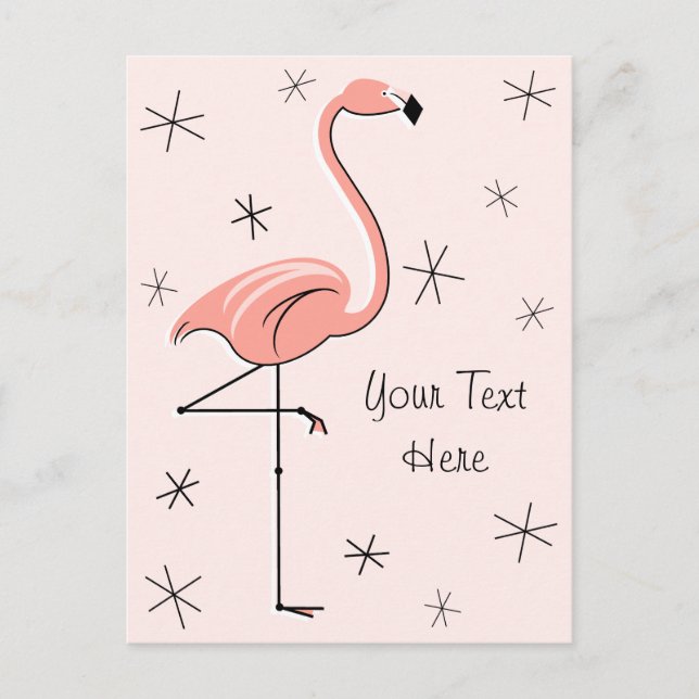 Carte postale verticale Flamant rose rose (Devant)
