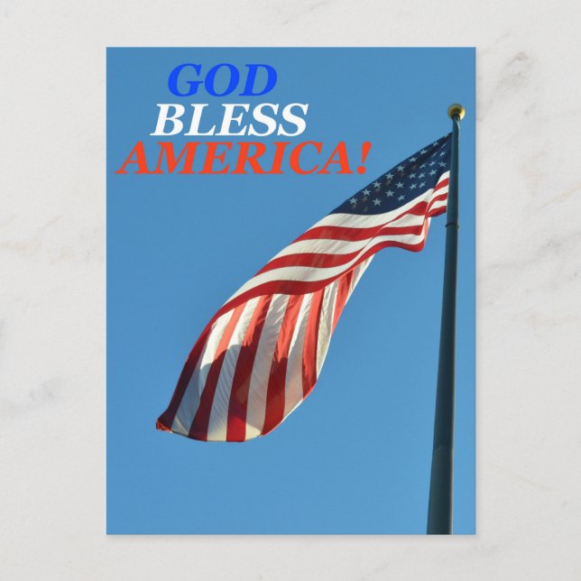 Carte postale verticale représentant le drapeau am (Devant)